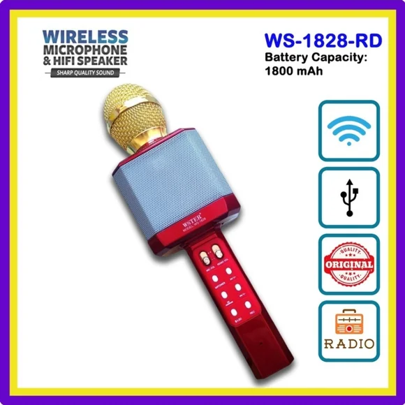 Wireless Karaoke Microphone Bluetooth Brand New in Box White with Rose Hold - Picture 9 of 10
